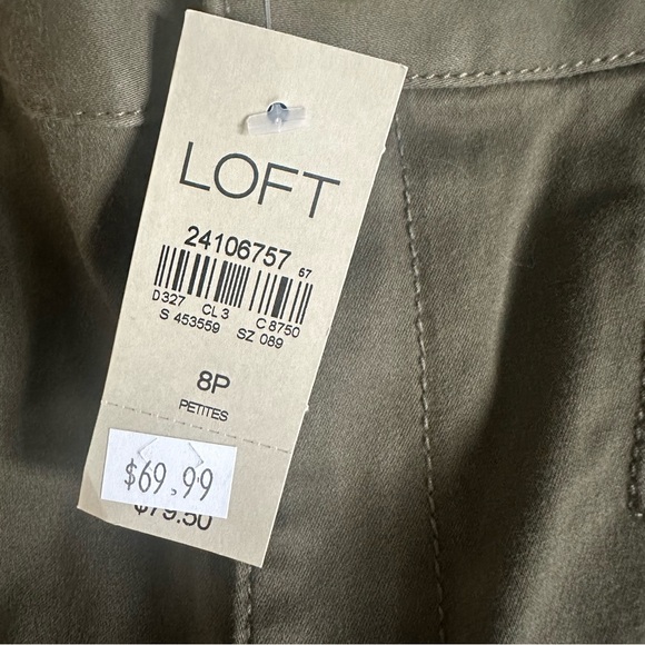 Loft Petites NWT Olive Green Marisa Skinnny Pants with Zippers Size 8P - Picture 7 of 11